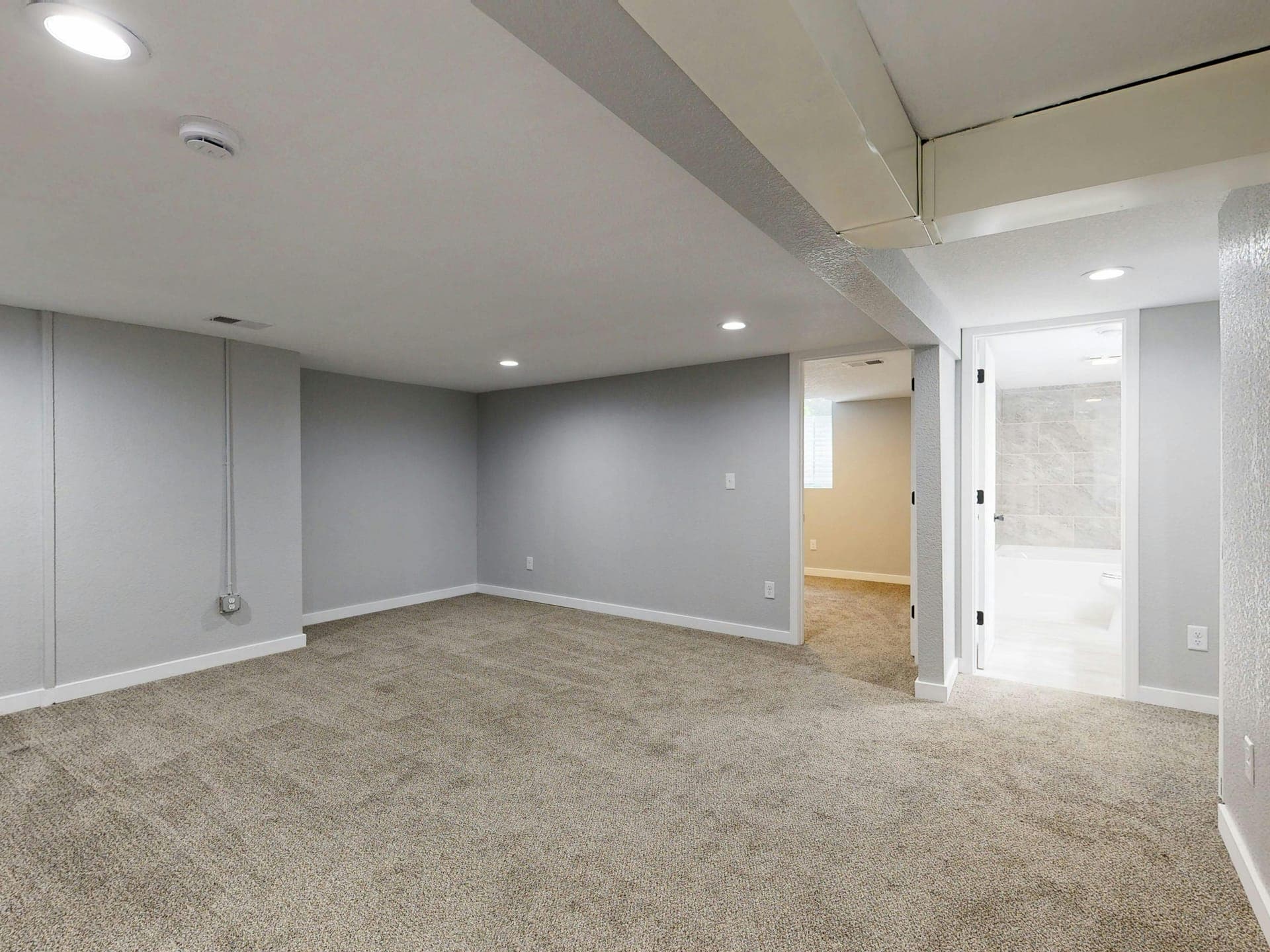 Finished basement with new egress window
